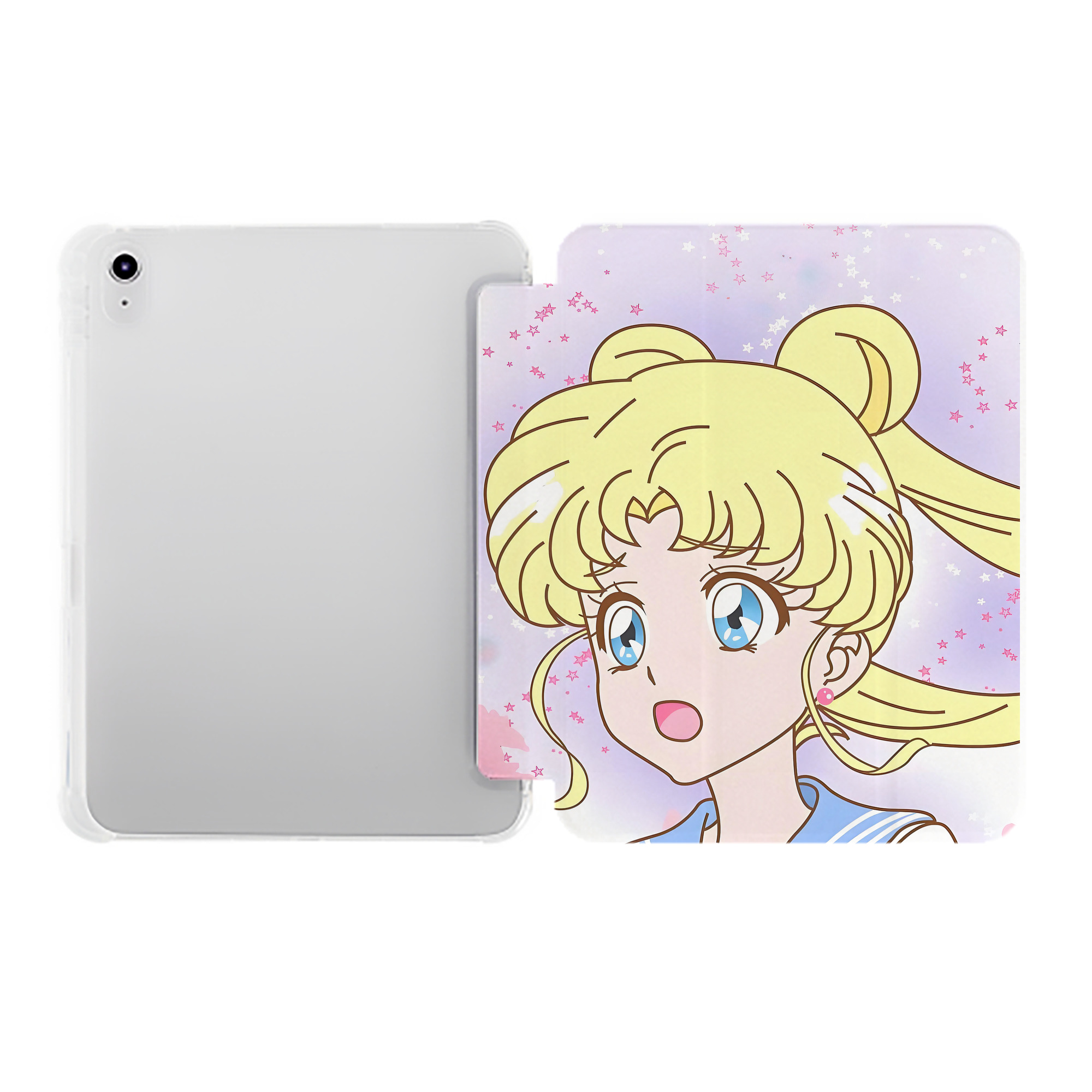（画像用） 美少女戦士セーラームーン Sailor Moon IPad ケース ペン収納付き 三つ折りスタンド PUレザー×シリコン 対応機種9.5/10.5/10.9インチ